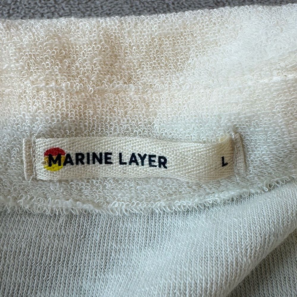 Marine Layer Terry Out Stripe Polo in Fog Sunset Stripe Size L for men’s - Picture 5 of 15